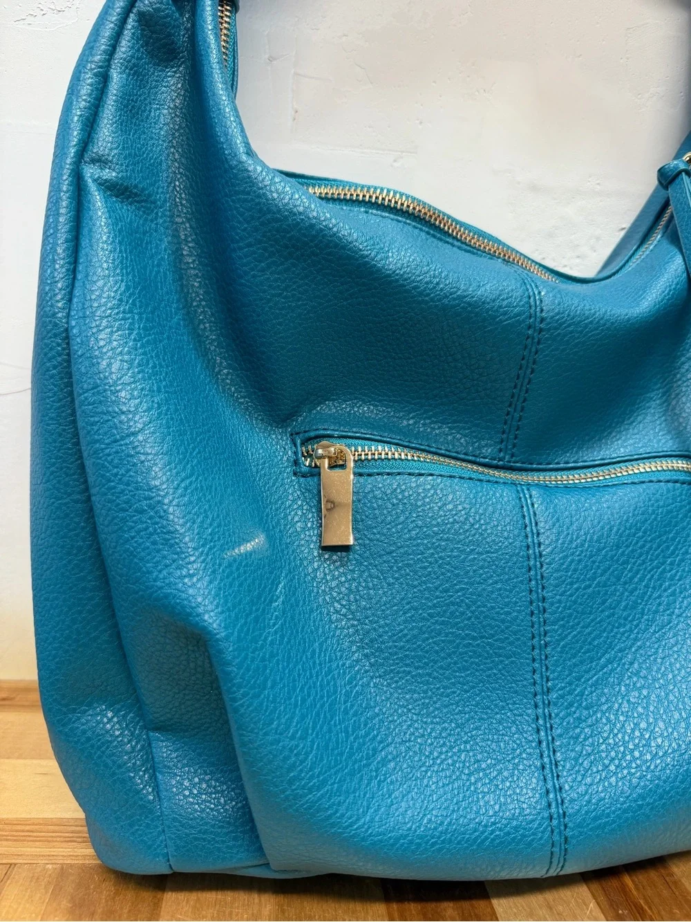Le miel Teal Braided-Handle Hobo Tote Bag - Women